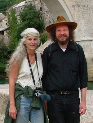 Colette Dowell in Bosnia with Robert Schoch Mostar investigating Bosnia Pyramid fraud