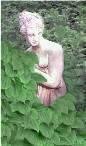 Wild Mexican Yam image with woman in garden sculpted in Greek style 